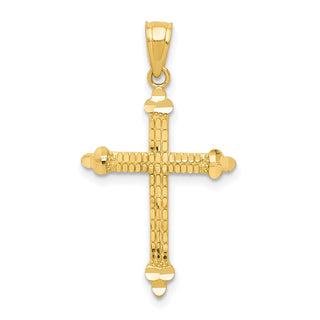 10k Yellow Gold Budded Cross Pendant 10C1130