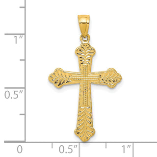 10k Yellow Gold Budded Cross Pendant 10C1131