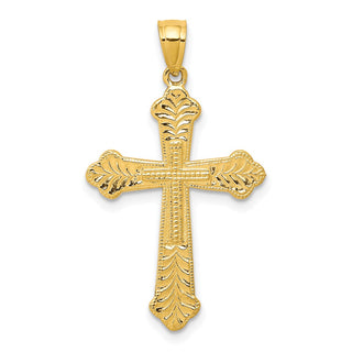 10k Yellow Gold Budded Cross Pendant 10C1131