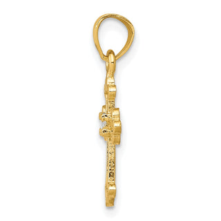 10k Yellow Gold Small Cubic Zirconia Cross Pendant 10C1134
