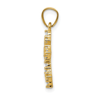 10k Yellow Gold Cubic Zirconia Passion Cross Pendant