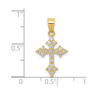 10k Yellow Gold Cubic Zirconia Passion Cross Pendant