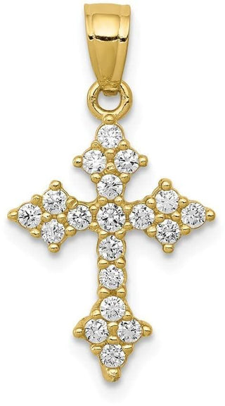 10k Yellow Gold Cubic Zirconia Passion Cross Pendant