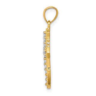 10k Yellow Gold Cubic Zirconia Cross Pendant 10C1137