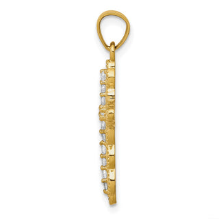 10k Yellow Gold Cubic Zirconia Filigree Cross Pendant 10C1139