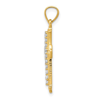 10k Yellow Gold Cubic Zirconia Cross Pendant 10C1141