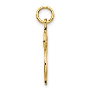 10k Yellow Gold Solid Polished Dollar Sign Charm