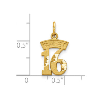 10k Yellow Gold Sweet 16 Charm 10C125