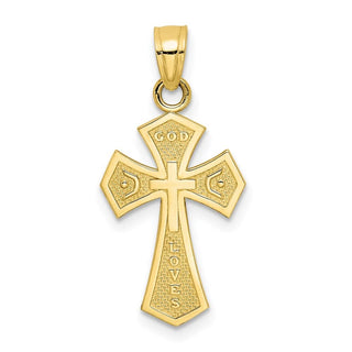 10k Yellow Gold Reversible Cross Pendant