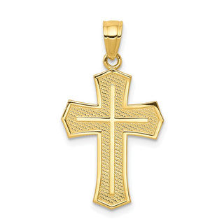 10k Yellow Gold Passion Cross with Jesus Reversible Pendant