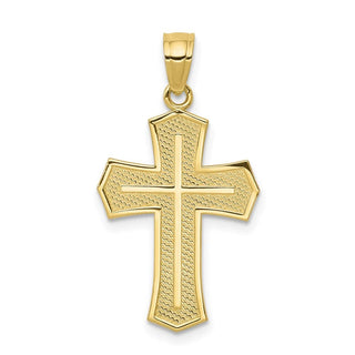 10k Yellow Gold Passion Cross with Jesus Reversible Pendant