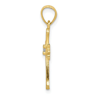 10k Yellow Gold Cubic Zirconia Cross Pendant 10C1318