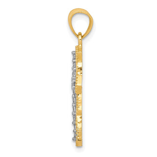 10k Yellow Gold Cubic Zirconia Cross Pendant 10C1319