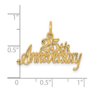 10k Yellow Gold 25Th Anniversary Charm