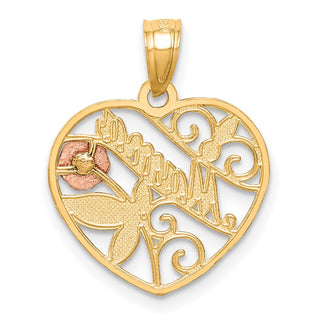 10k Yellow and Rose Gold with White Rhodium Mama Pendant