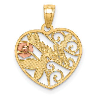 10k Yellow and Rose Gold with White Rhodium Abuela Pendant