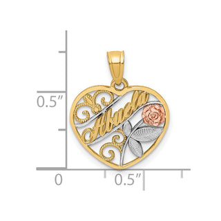10k Yellow and Rose Gold with White Rhodium Abuela Pendant
