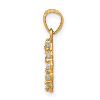 10k Yellow and Rose Gold with White Rhodium Cubic Zirconia Guadalupe Pendant