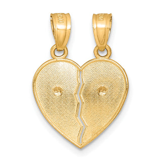 10k Yellow and Rose Gold with White Rhodium Break Apart Te Amo Pendant 10C1369