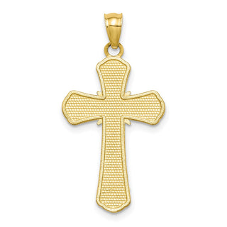 10k Yellow Gold Polished and Textured Crucifix Pendant