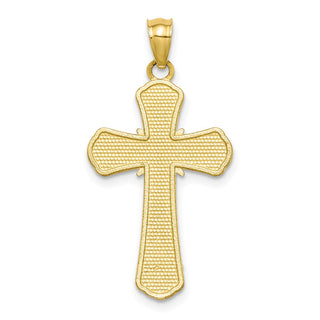 10k Yellow Gold Polished and Textured Crucifix Pendant