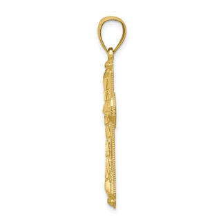 10k Yellow Gold Diamond-cut Cross Pendant 10C1376