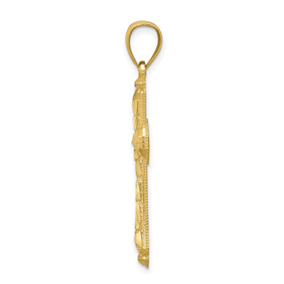 10k Yellow Gold Diamond-cut Cross Pendant 10C1376