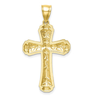 10k Yellow Gold Diamond-cut Cross Pendant 10C1376