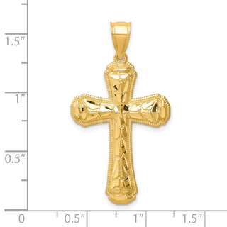 10k Yellow Gold Diamond-cut Cross Pendant 10C1376