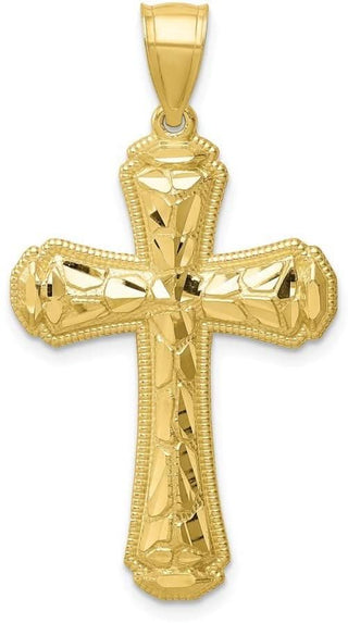 10k Yellow Gold Diamond-cut Cross Pendant 10C1376