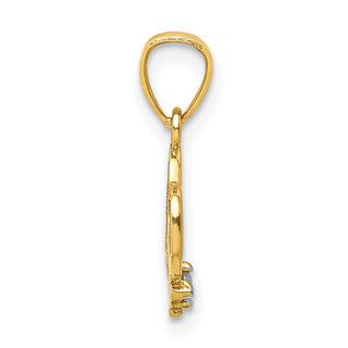 10k Yellow Gold CZ Heart Pendant 10C1438