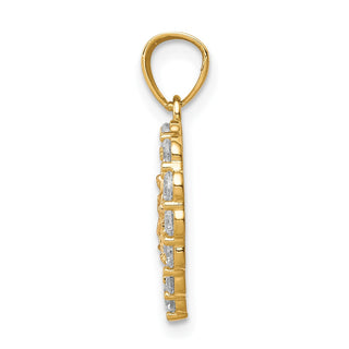 10k Yellow & Rose Gold w White Rhodium Cubic Zirconia Guadalupe in Heart Pendant