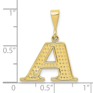 10K Yellow Gold Initial A Pendant