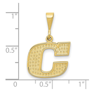 10K Yellow Gold Initial C Pendant