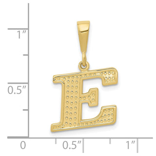 10K Yellow Gold Initial E Pendant