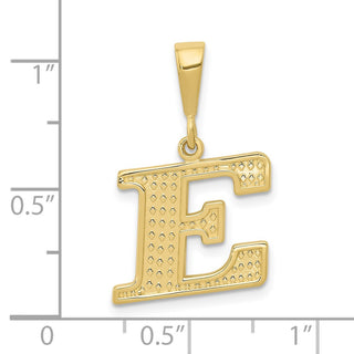 10K Yellow Gold Initial E Pendant