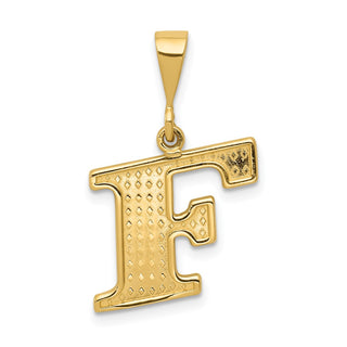 10K Yellow Gold Initial F Pendant