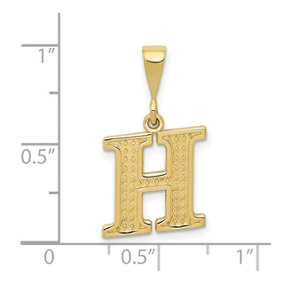 10K Yellow Gold Initial H Pendant