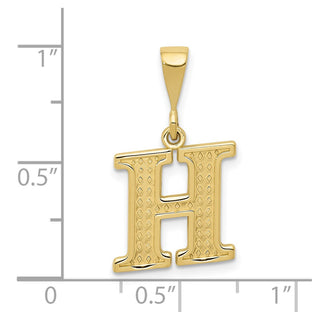 10K Yellow Gold Initial H Pendant