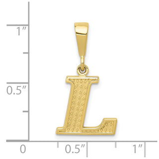 10K Yellow Gold Initial L Pendant