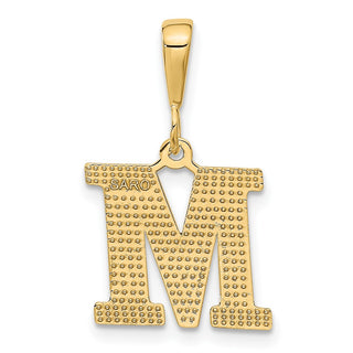 10K Yellow Gold Initial M Pendant