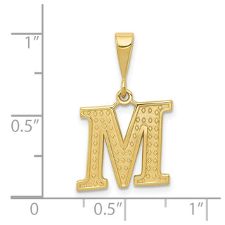 10K Yellow Gold Initial M Pendant