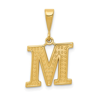 10K Yellow Gold Initial M Pendant