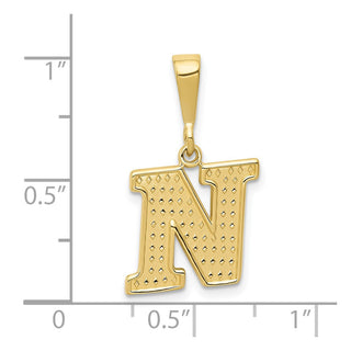 10K Yellow Gold Initial N Pendant