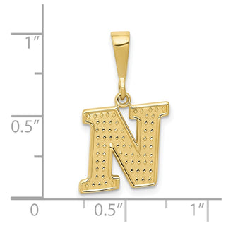 10K Yellow Gold Initial N Pendant