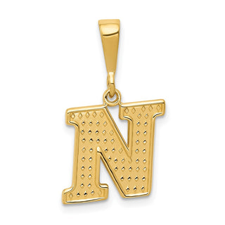 10K Yellow Gold Initial N Pendant