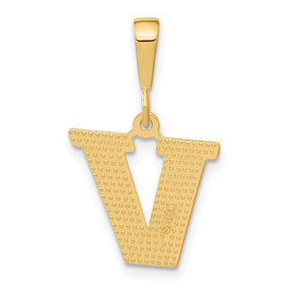 10K Yellow Gold Initial V Pendant