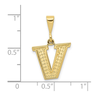 10K Yellow Gold Initial V Pendant