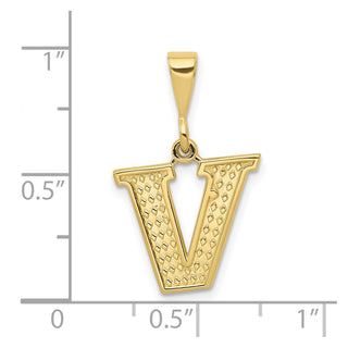 10K Yellow Gold Initial V Pendant