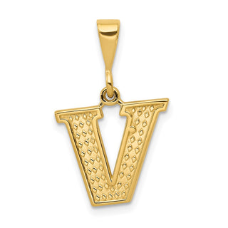 10K Yellow Gold Initial V Pendant